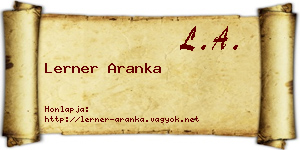 Lerner Aranka névjegykártya